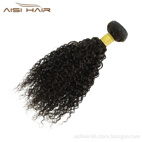 Aisi Hair New Design Best Quality Wholesale Vendor Natural Black Water Wave 100%  Brazilian Human Hair Weave Bundles